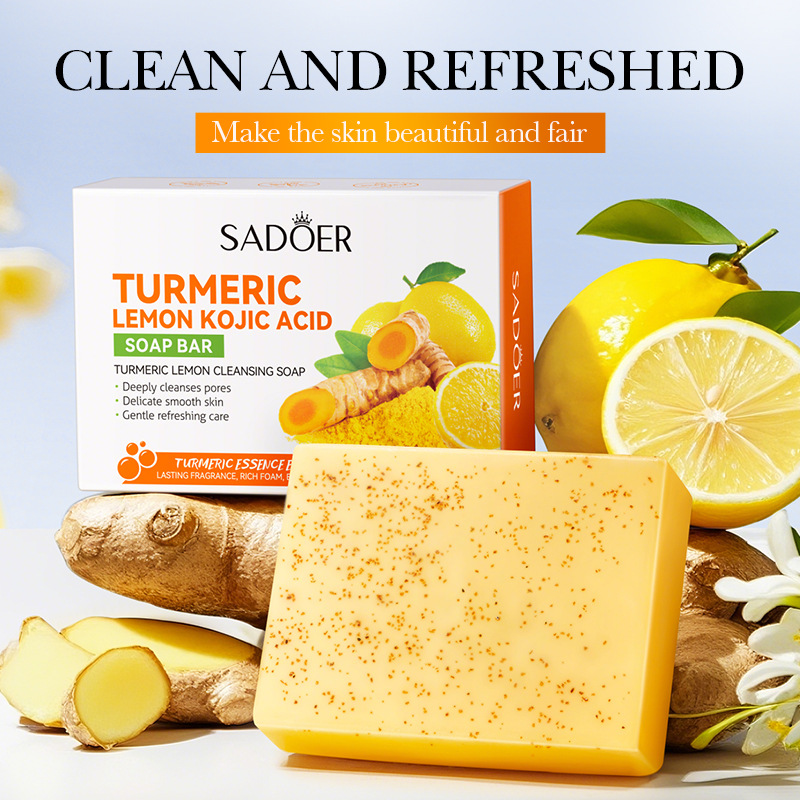 Soap Making Ingredient - 100g Turmeric Lemon Cleansing Soap, Containing