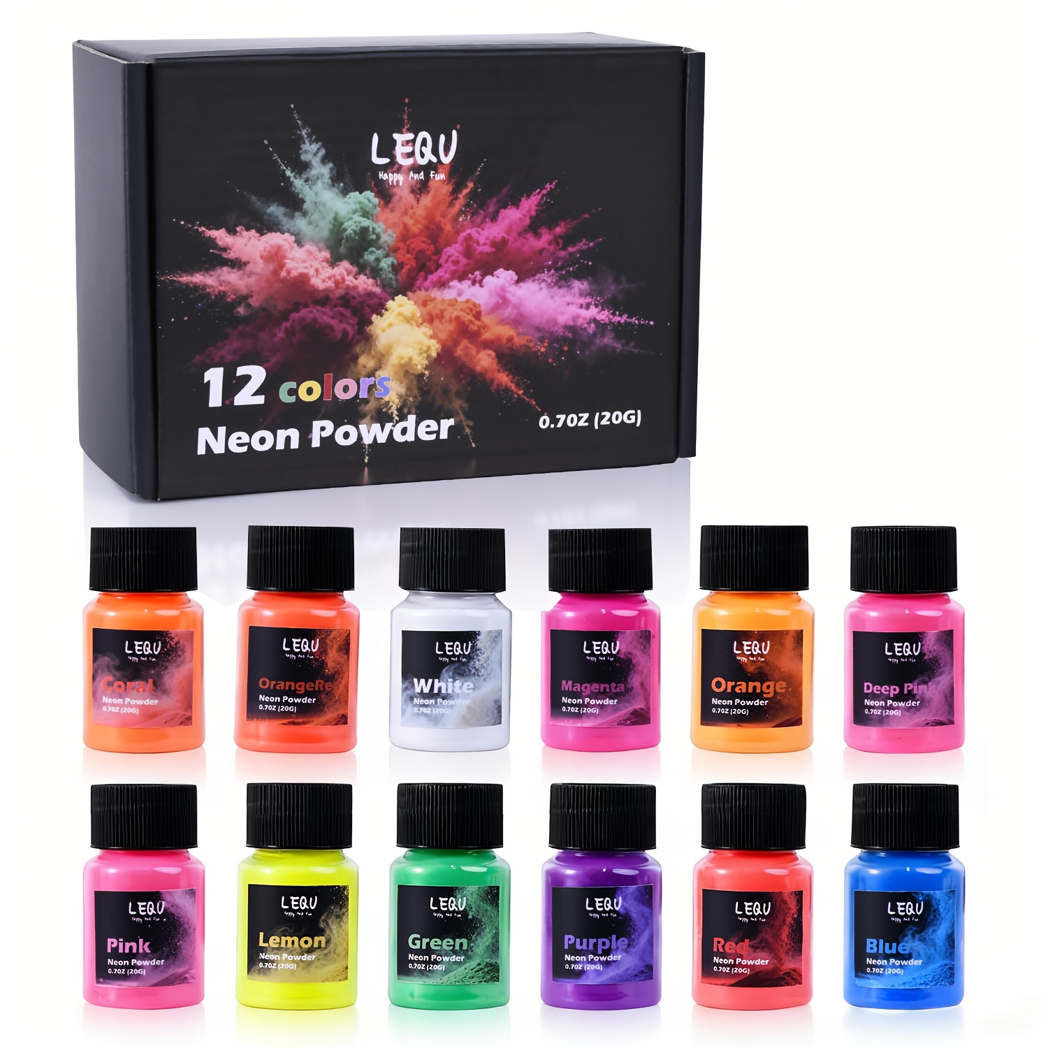 Soap Making Ingredient - LEQU 12Colors Neon Fluorescent Resin Pigment
