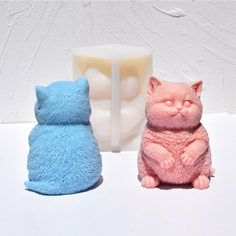 3D Fat Cat Silicone Candle Mol - Soap Making Animal Fat 评论和价格