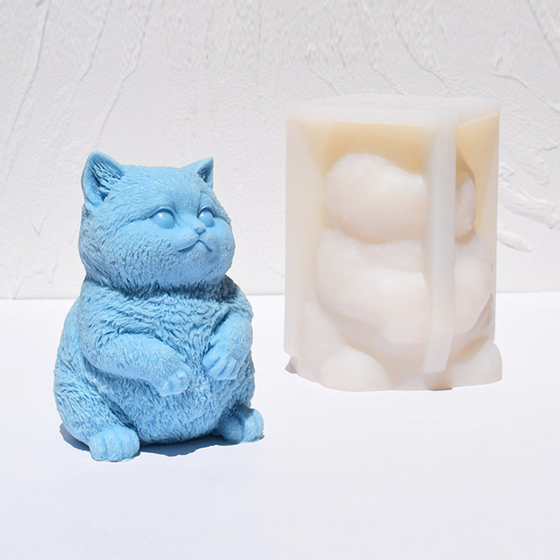3D Fat Cat Silicone Candle Mol - Soap Making Animal Fat 评论和价格