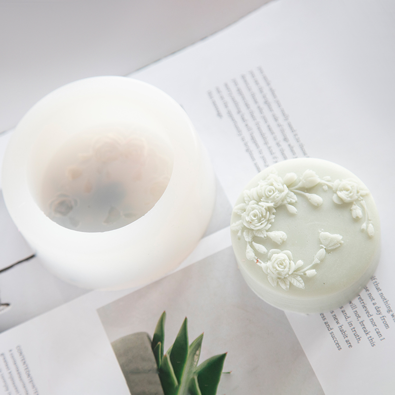 Round Shape Rose Flower Handma - Soap Making Tray 评论和价格
