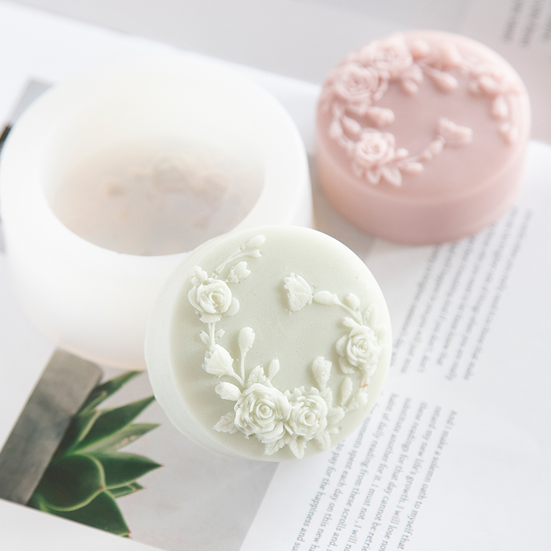 Round Shape Rose Flower Handma - Soap Making Tray 评论和价格