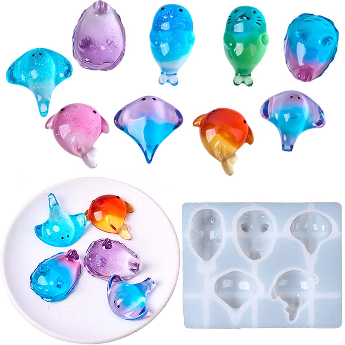 3D Healing Kawaii Manta Ray Wh - Soap Making Tray 评论和价格