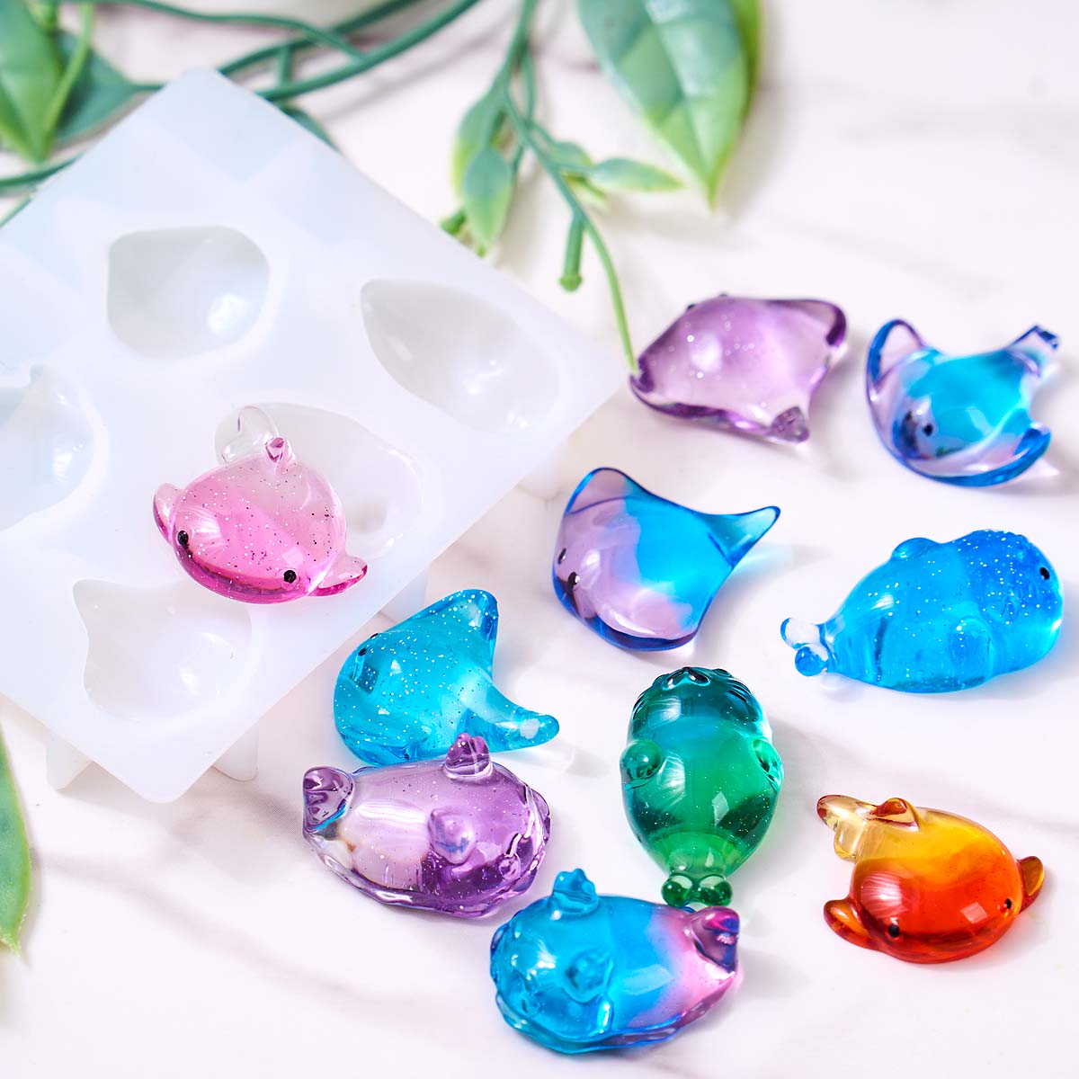 3D Healing Kawaii Manta Ray Wh - Soap Making Tray 评论和价格