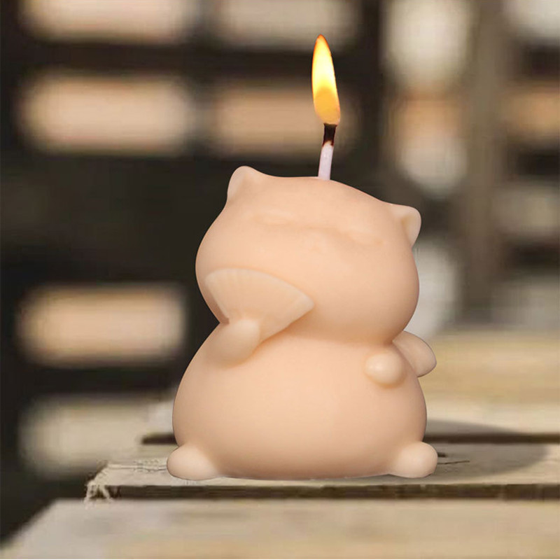 Cute Fat Cat Silicone Candle M - Soap Making Animal Fat 评论和价格